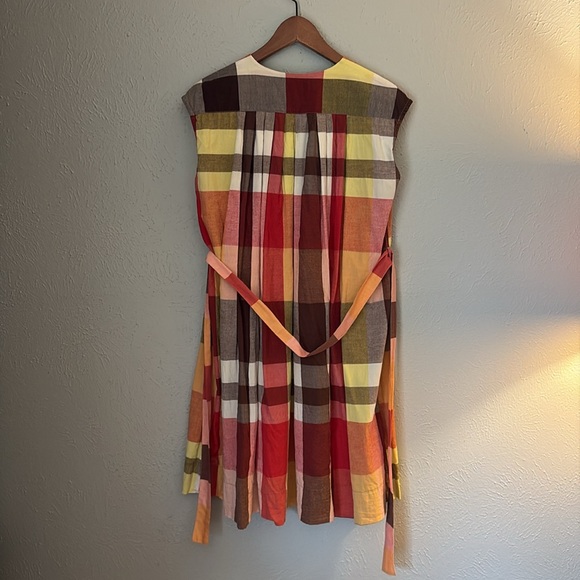 People Tree Organic Cotton, Colorful Plaid Button-Down Dress - Picture 6 of 6